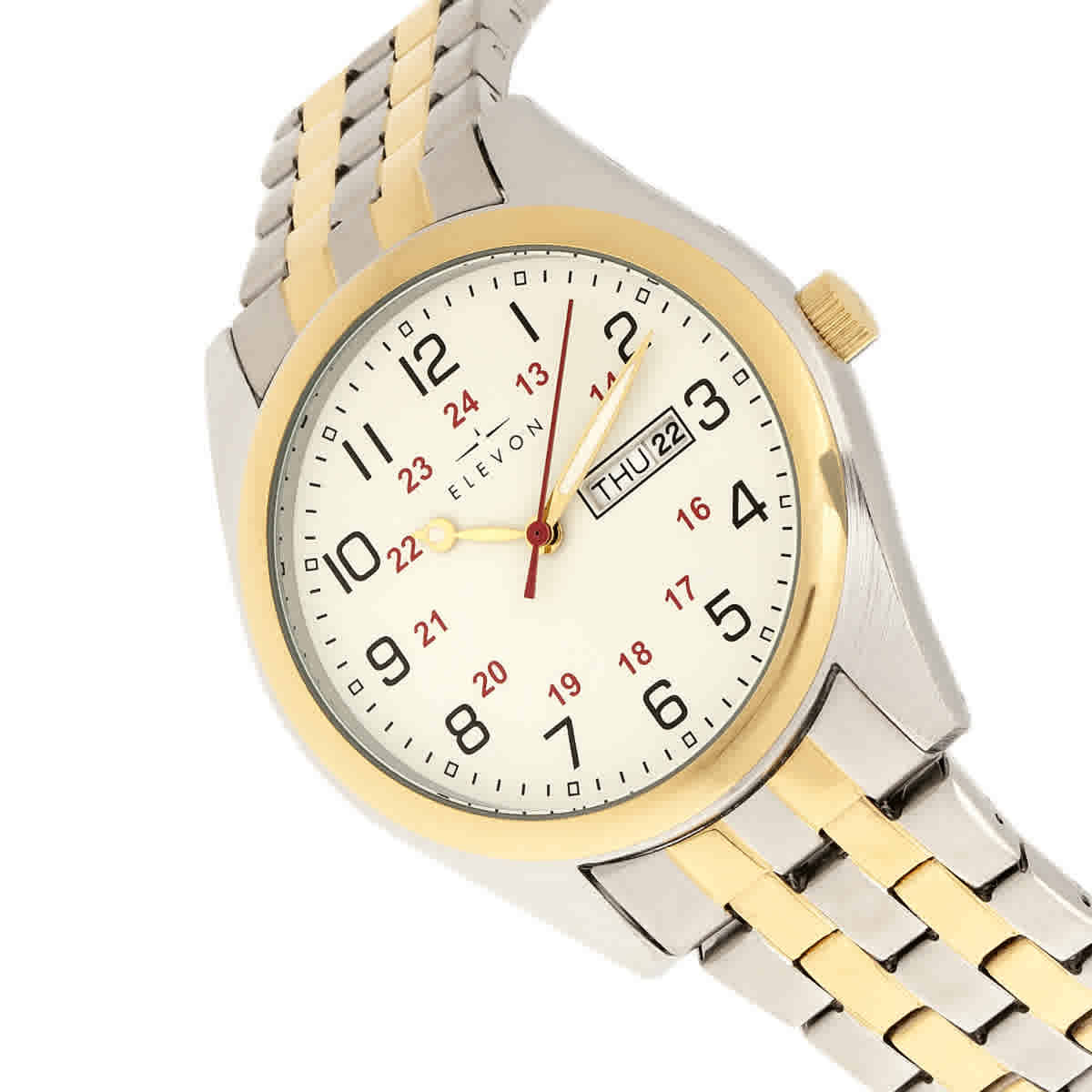 Elevon Gann White Dial Two-tone Mens Watch ELE106-4