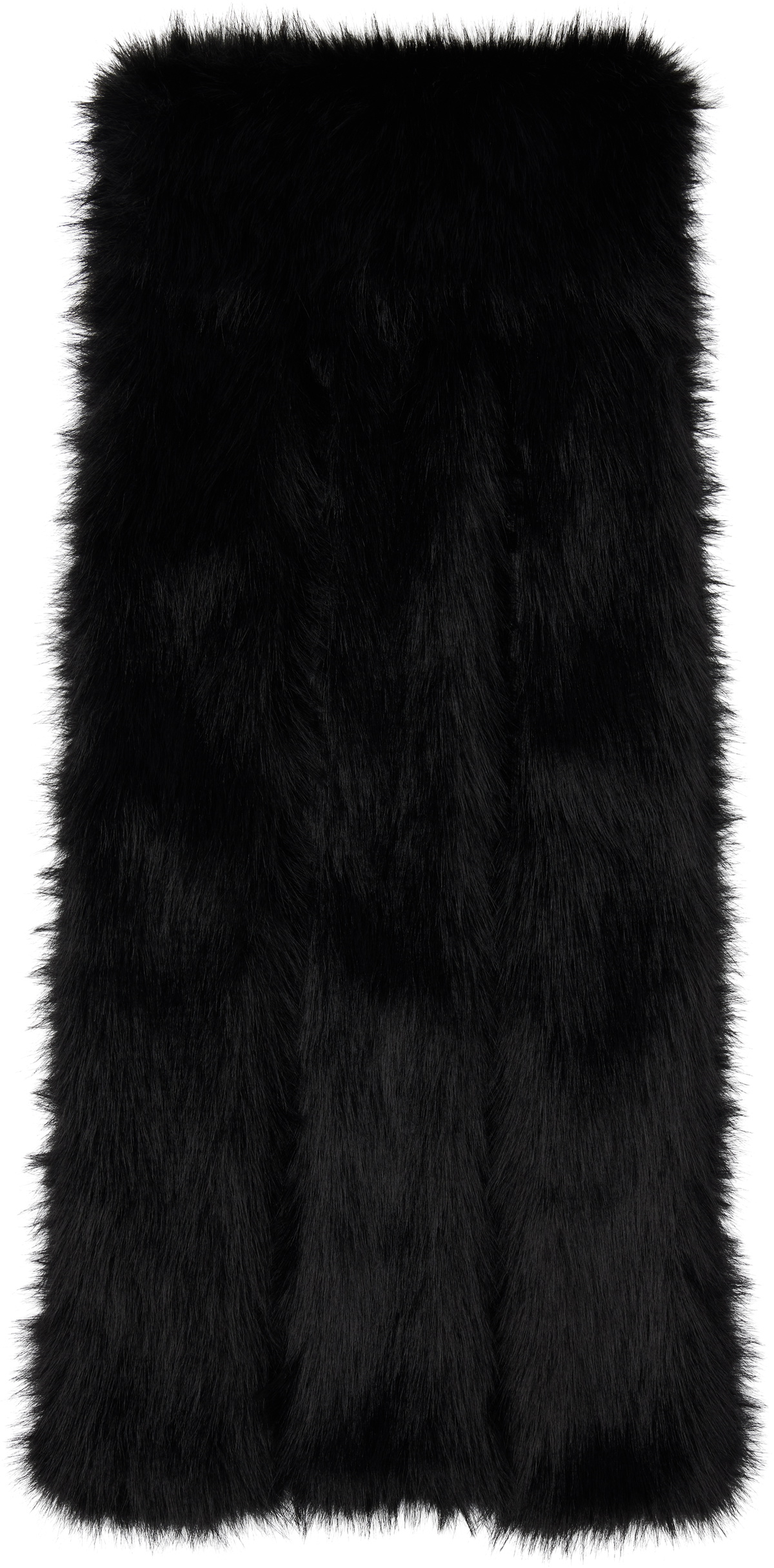 Simone Rocha Black Triple Slit Faux-Fur Scarf