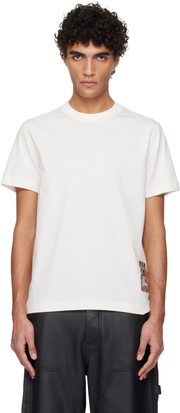 Photo: Burberry White Check Label Cotton T-shirt