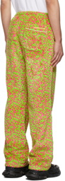 99% IS Green & Pink Full 1%Ove Furry Pajama Pants