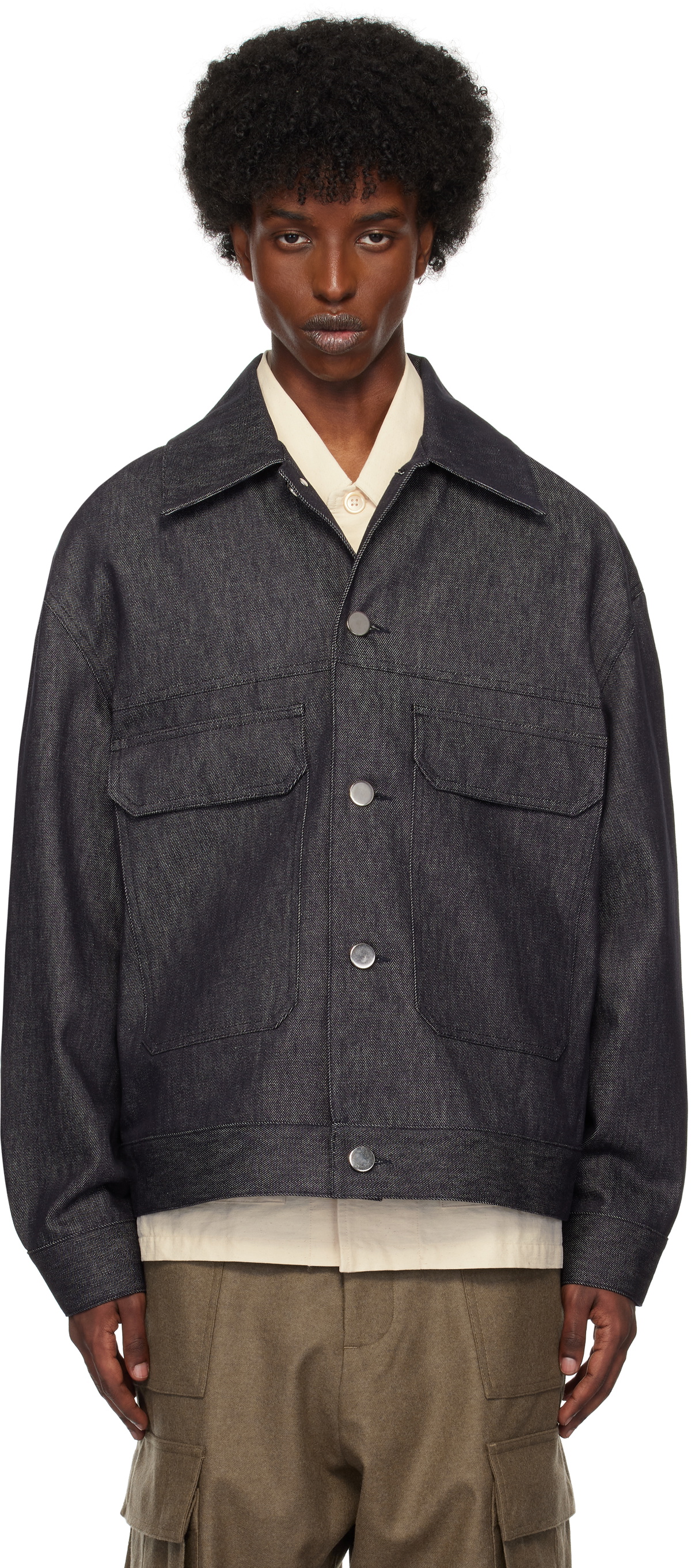 【lownn】 cashmere wool jacket Lownn Black Wool Cashmere Workwear Jacket Lownn