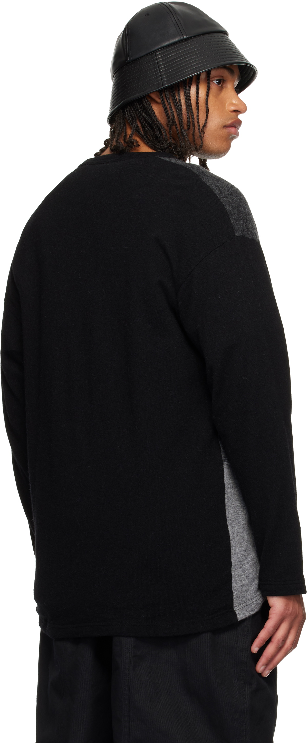 Comme des Garçons Homme Black & Gray Wool Jersey Sweater