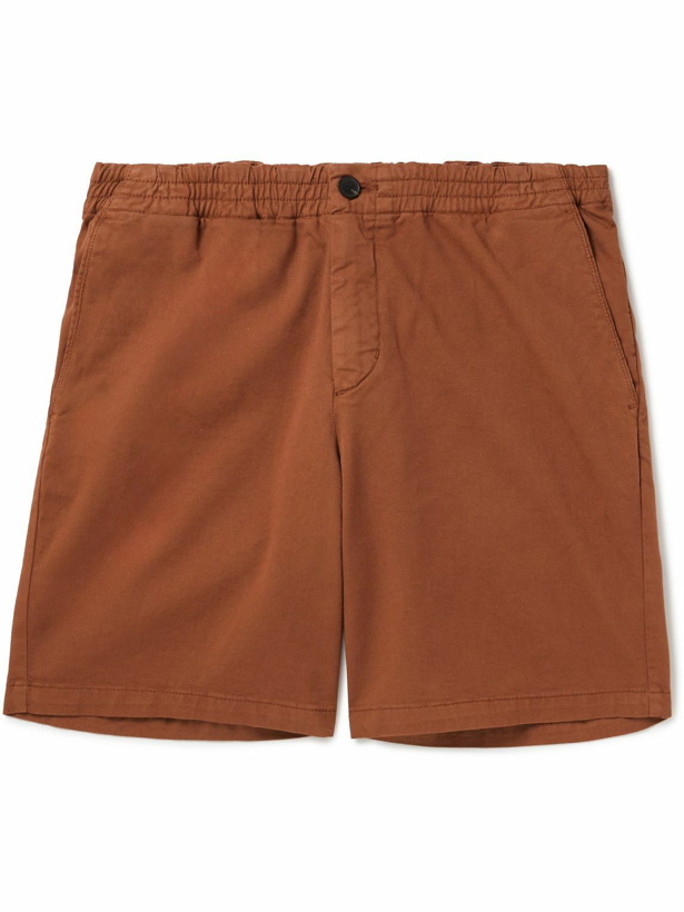 Photo: Mr P. - Straight-Leg Garment-Dyed Organic Cotton-Blend Twill Shorts - Red