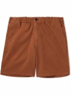 Mr P. - Straight-Leg Garment-Dyed Organic Cotton-Blend Twill Shorts - Red