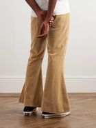 ERL - Slim-Fit Flared Printed Cotton-Blend Corduroy Trousers - Neutrals