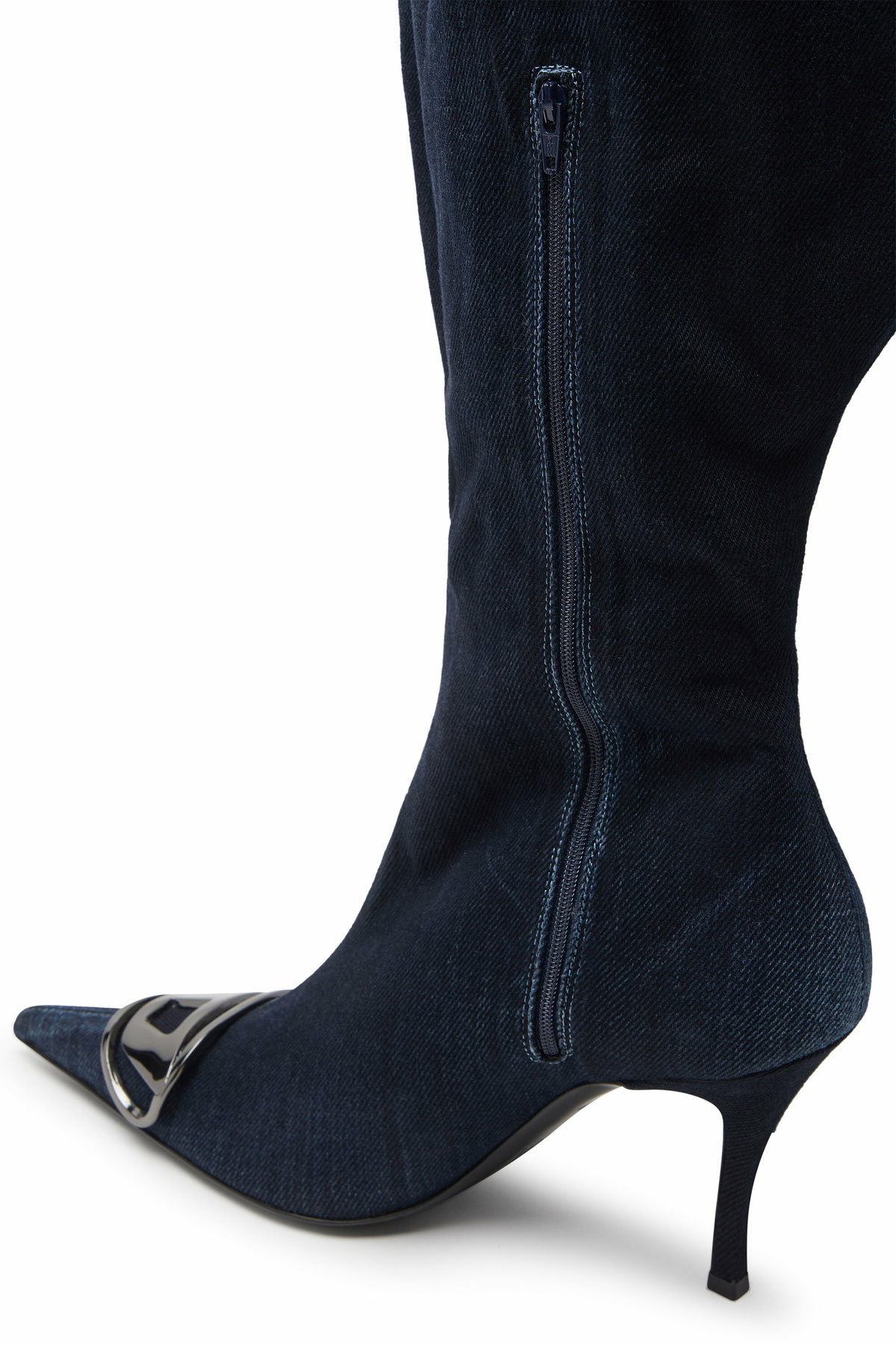 Diesel D-Venus-Wide knee-high boots in denim - Boots Womens in Blue