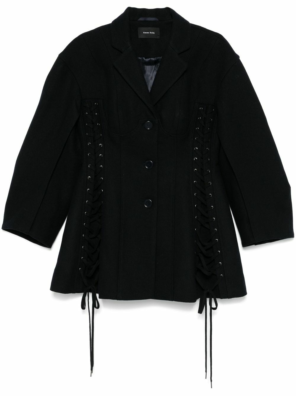 Simone Rocha Blue Lace-Up Corset Blazer Simone Rocha