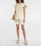 Chloe - High-rise linen and silk shorts