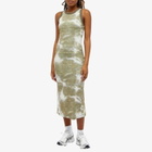 Wood Wood Women's Lola Pirnted Midi Dress in Crocodile Green