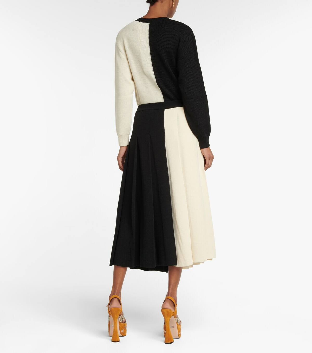 Gucci - Split pleated wool midi skirt Gucci