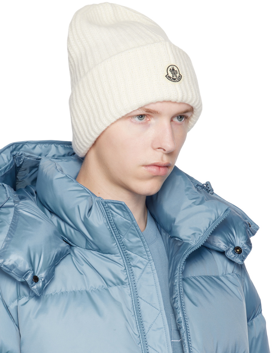 Moncler Genius 7 Moncler FRGMT Hiroshi Fujiwara White Beanie Moncler Genius