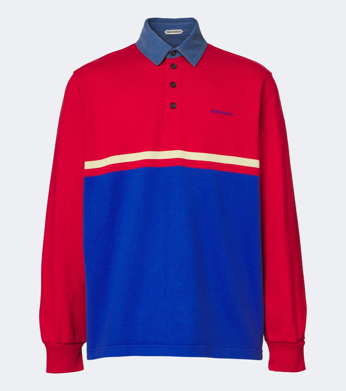 JW Anderson Paneled cotton jersey polo shirt