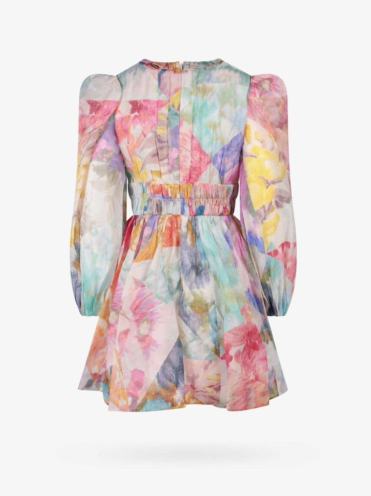 Zimmermann High Tide Frill V Neck Mini Multicolor Womens
