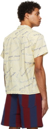 Bode Yellow Embroidered Name Tag Shirt