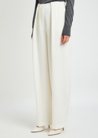 Stella Mccartney Draped Wool Trousers Cream