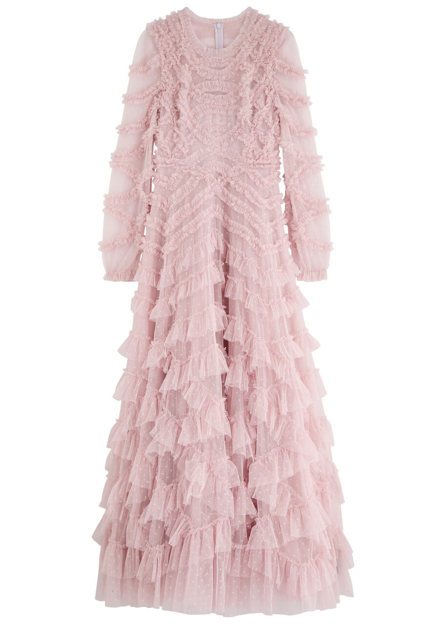 Needle & Thread Lana Ruffled Tulle Gown Lilac