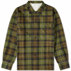 Universal Works Men's Moorland Check Utility Shirt in Olive