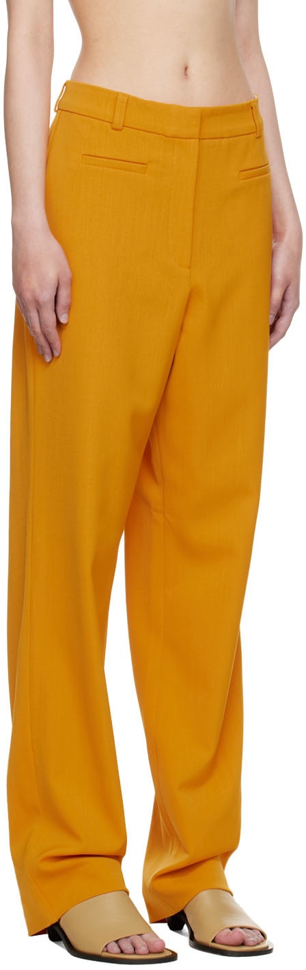 Olēnich Orange Polyester Trousers