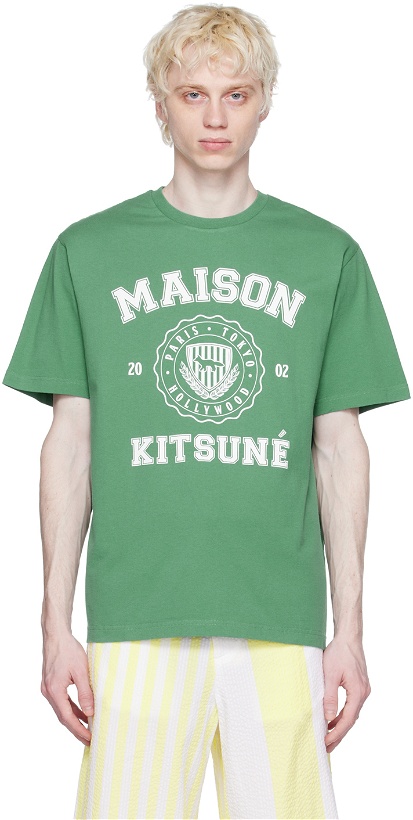 Photo: Maison Kitsuné Green Hotel Olympia Edition Varsity T-Shirt