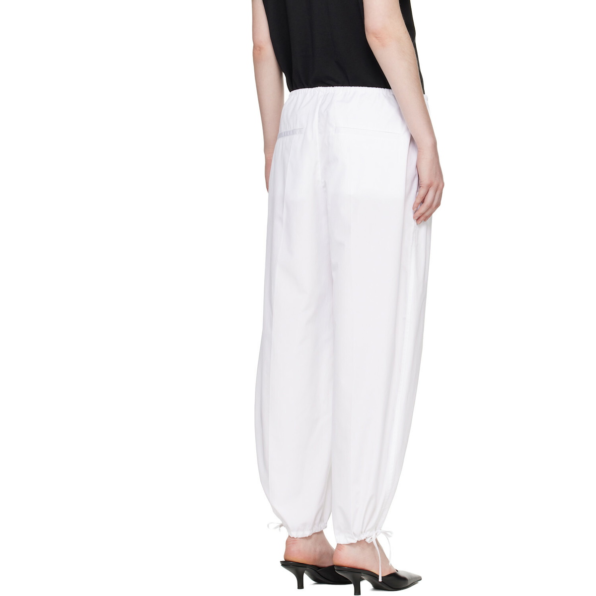 TOTEME White Drawstring Cotton Trousers