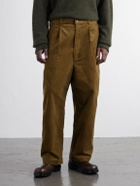 Junya Watanabe - Wide-Leg Pleated Garment-Washed Cotton-Blend Corduroy Trousers - Brown
