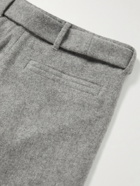 Ermenegildo Zegna - Wide-Leg Felted Cashmere and Wool-Blend Trousers - Gray