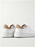 J.M. Weston - On Time Suede-Trimmed Leather Sneakers - White