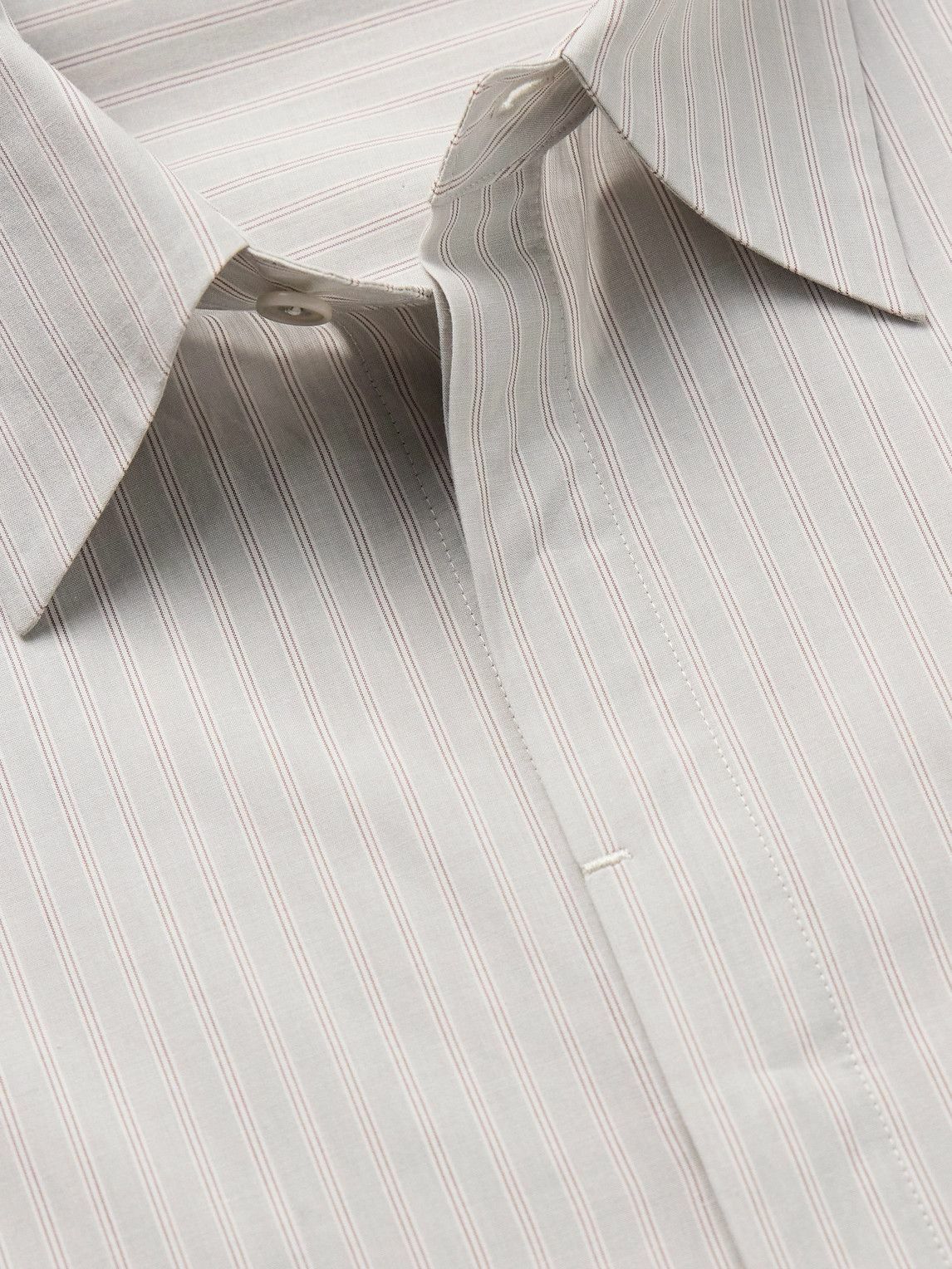 Amomento - Striped TENCEL™ Lyocell and Cotton-Blend Shirt - Gray