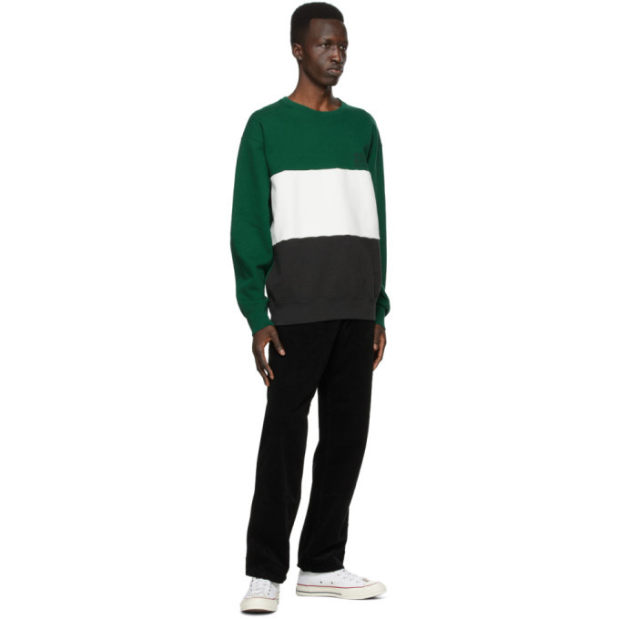 WACKO MARIA Green Three-Tone Washed Sweatshirt Wacko Maria