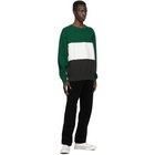 WACKO MARIA Green Three-Tone Washed Sweatshirt