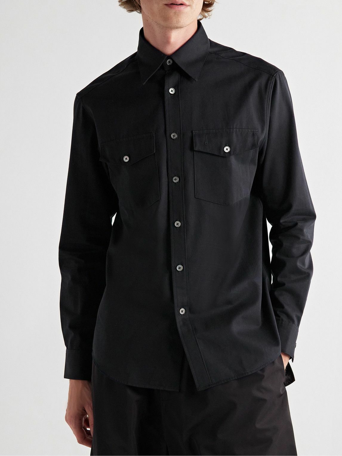 Darby linen, wool and cashmere-blend shirt main image 1