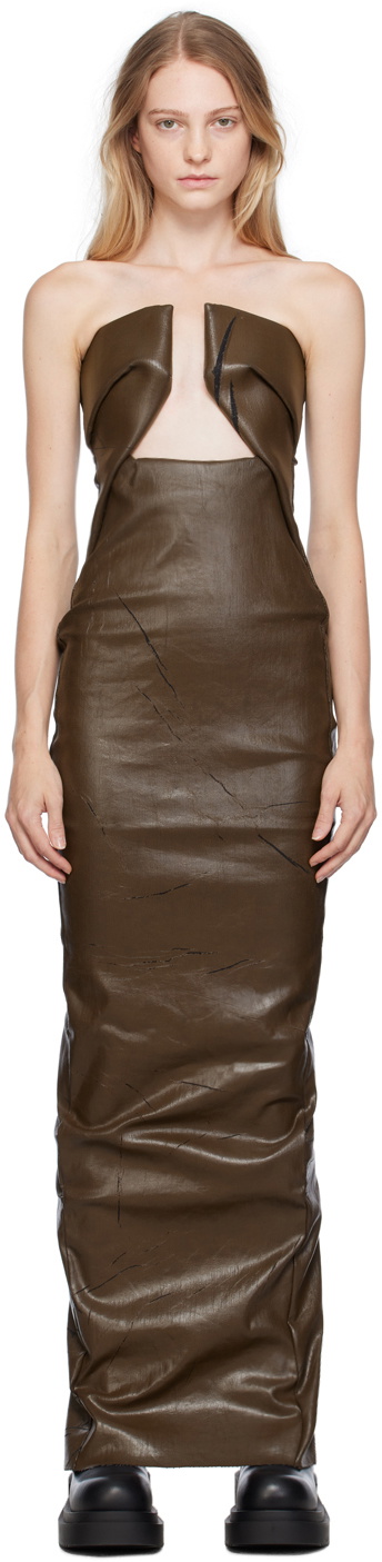 Rick Owens Brown Copper Long Dress