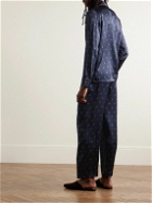 Derek Rose - Brindisi 103 Printed Silk-Satin Pyjama Set - Blue