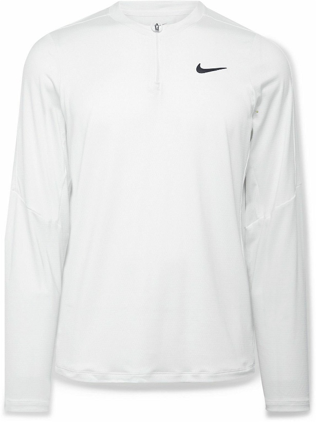 Photo: Nike Tennis - NikeCourt Dri-FIT ADV Half-Zip Tennis Shirt - White
