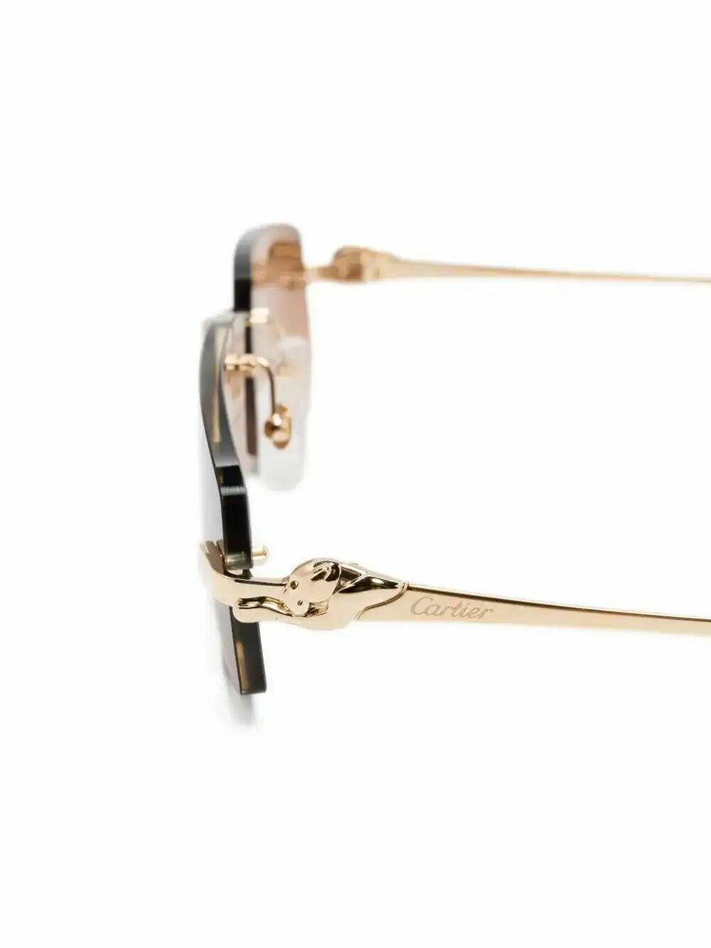 Cartier Eyewear Rectangle-Frame Sunglasses