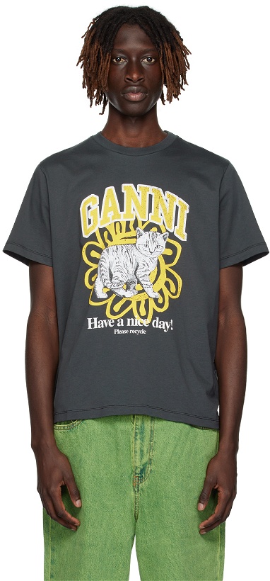 Photo: GANNI Gray Cat T-Shirt