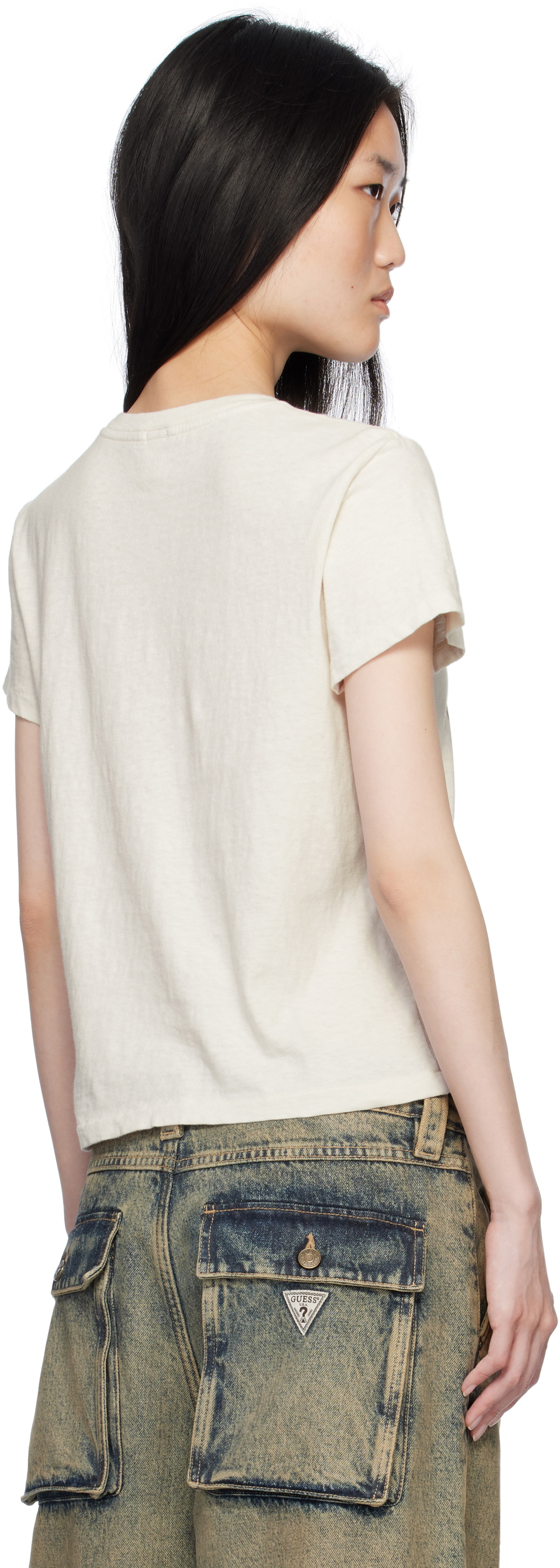 【Re/Done】オフホワイト Classic Happy Hour Tシャツ Re/Done Off-White Classic 'Happy Hour' T-shirt Re/Done