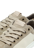 Cleens Ace Chevron-knit Suede Sneakers Taupe