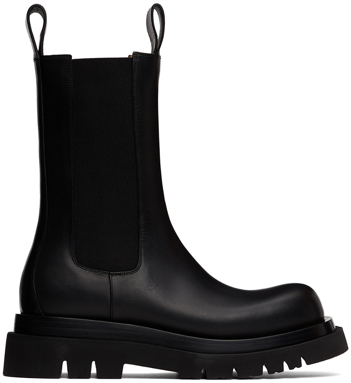 Photo: Bottega Veneta Black Lug Chelsea Boots