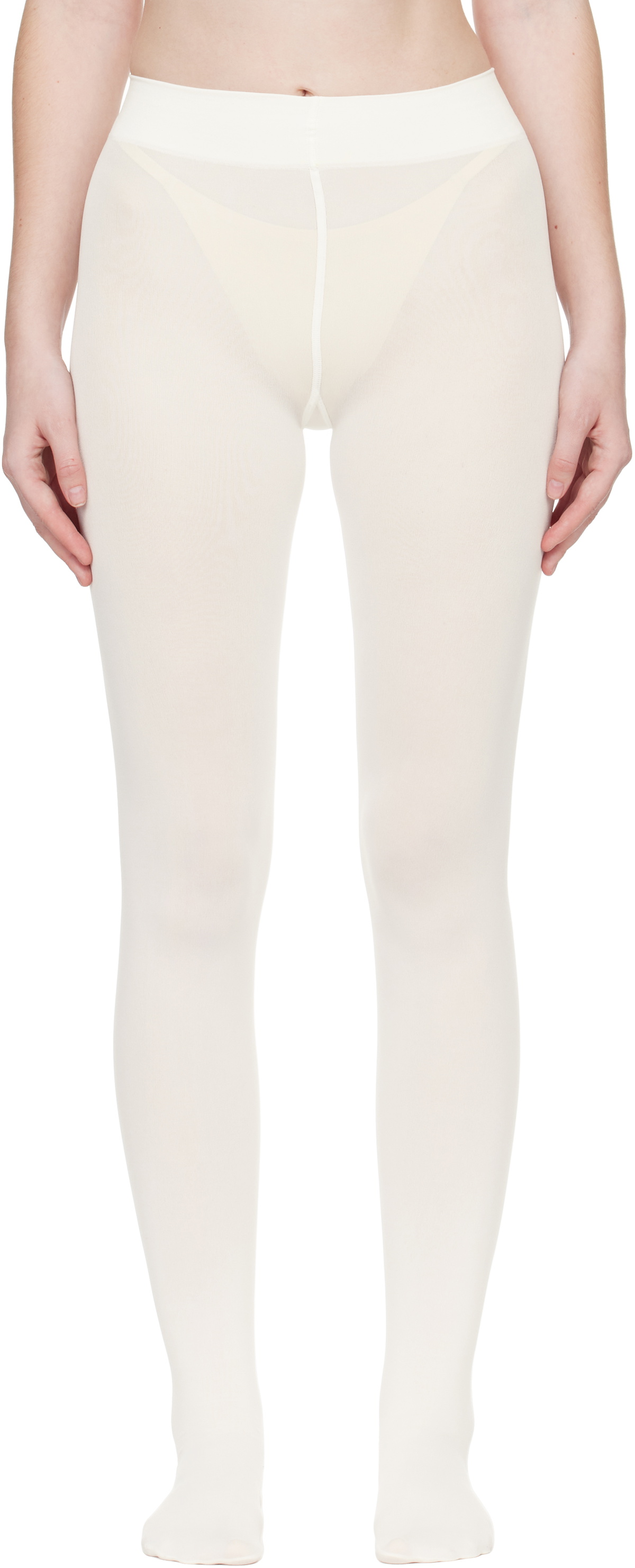 Wolford Off-White Velvet de Luxe 66 Tights
