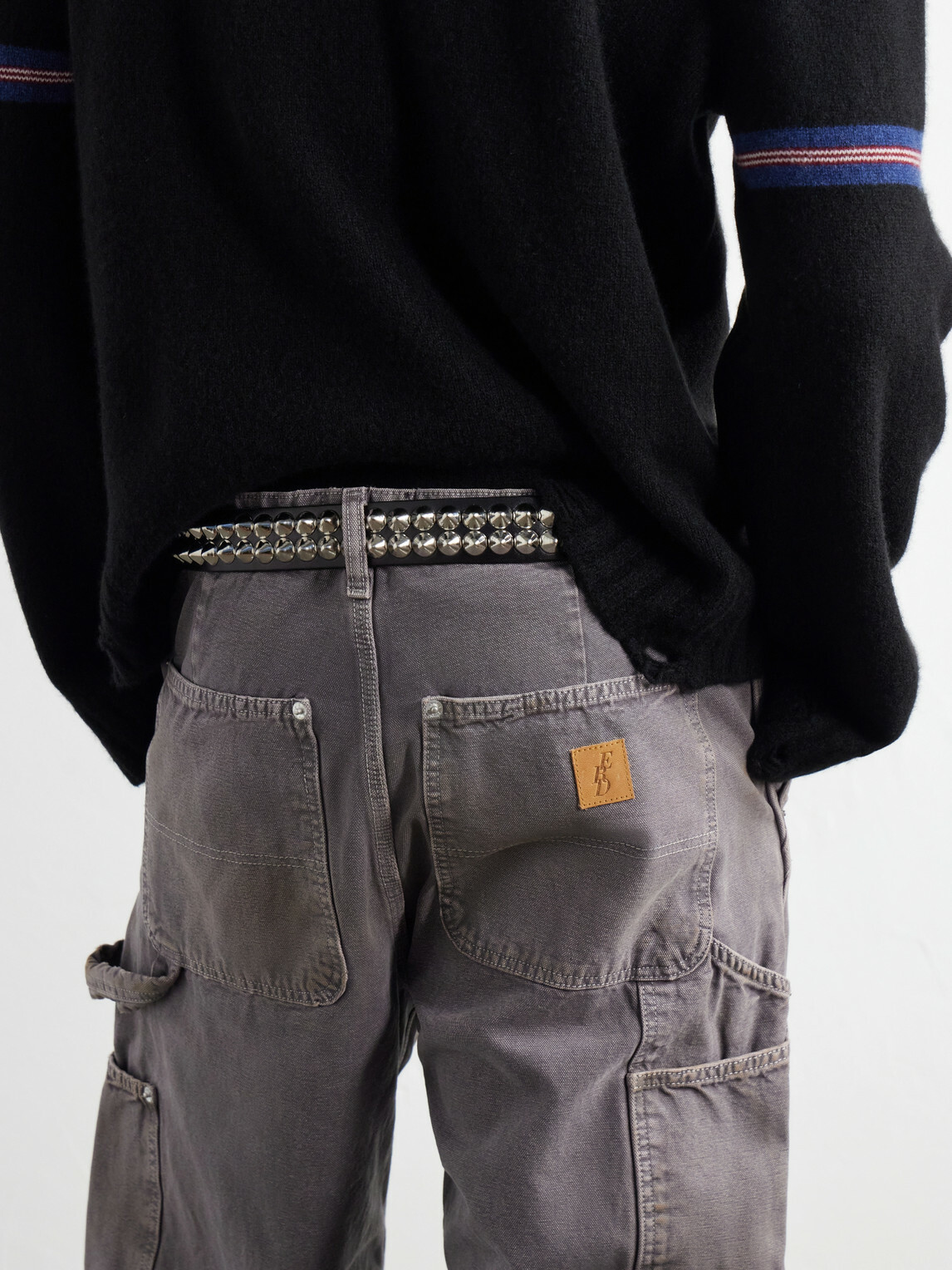 Enfants Riches Déprimés - 3.5cm Studded Leather Belt - Green