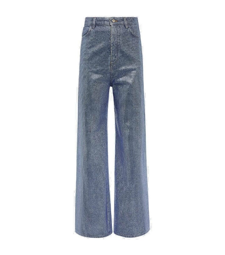 Photo: Loewe Crystal-embellished wide-leg jeans