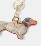 Gucci GG Canvas leather-trimmed keychain