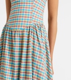 Faithfull Chiara checked cotton-blend midi dress