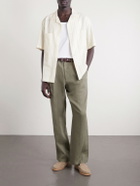 Barena - Cuban-Collar Garment-Dyed Striped Cotton-Poplin Shirt - White