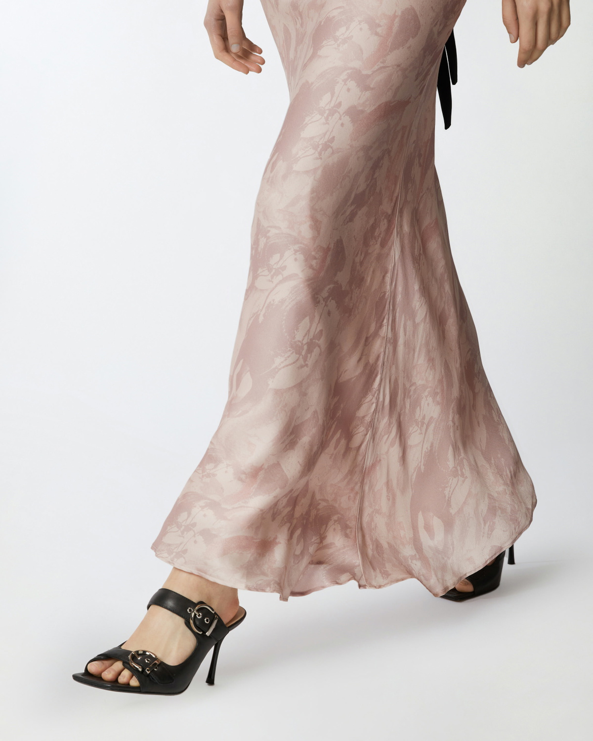 Pinko Reimagine By Pinko X Patrick Mc Dowell Glossy Long Skirt With Horse Print Pink/Nude