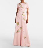 Carolina Herrera Floral embroidered crêpe gown