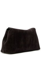 Toteme T-lock Suede Clutch - Dark Brown - One Size
