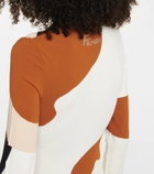 Fendi Colorblocked mockneck minidress