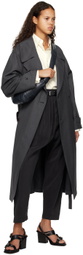 LEMAIRE Gray Double-Breasted Trench Coat